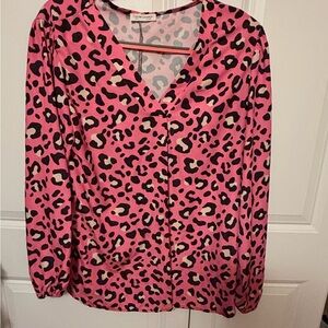 Pink Leopard Print Women's Top